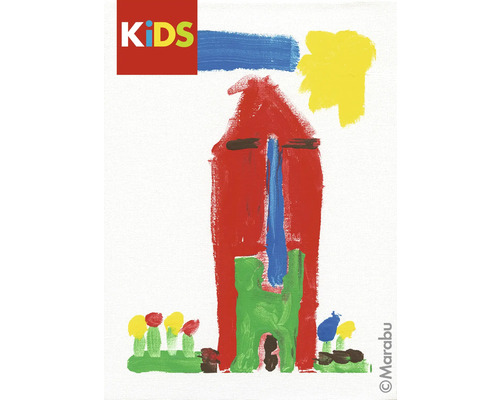 Image d'enfant avec maison, soleil et fleurs