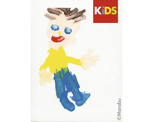 Dessin d'enfant d'une personne avec le logo Marabu