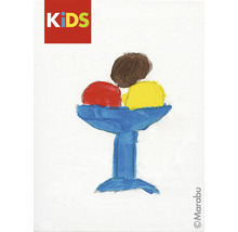 Glace peinte avec coupe à glace bleue