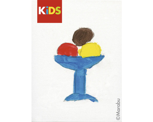 Glace peinte avec coupe à glace bleue