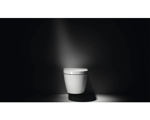 WC suspendu à fond creux avec design fermé