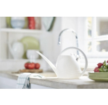 Arrosoir blanc sur un comptoir de cuisine