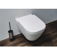 WC suspendu avec brosse de toilette