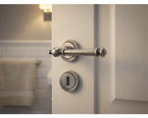 Tür mit Türgriff und Schloss