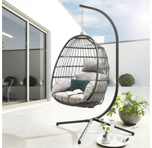 Fauteuil suspendu avec panier et cadre métallique pour l'extérieur