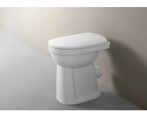 Stand-WC aus Sanitärkeramik mit geschlossenem WC-Sitz