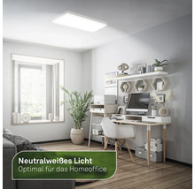Büroraum mit Deckenleuchte und Schreibtisch
