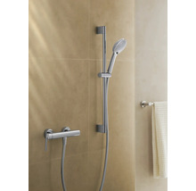 Set de douche avec douchette, barre de douche et mitigeur thermostatique dans la salle de bains