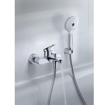 Robinet de baignoire apparent avec douchette et sortie d'eau