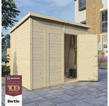 Abri de jardin en bois avec double porte et outils