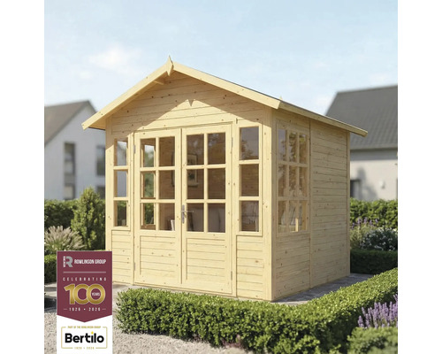 Abri de jardin en bois avec fenêtres et double porte