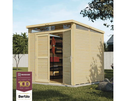 Abri de jardin en bois avec double porte et lanterneau pour outils et meubles de jardin