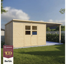 Holzgartenhaus mit Doppeltür und Vordach