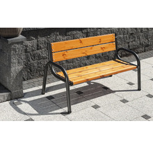 Banc en bois avec cadre en métal pour l'extérieur