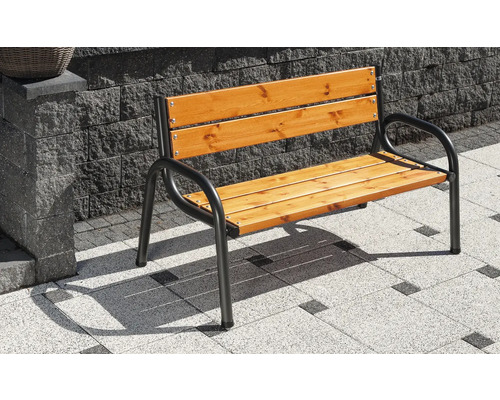 Banc en bois avec cadre en métal pour l'extérieur