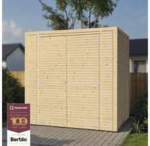 Abri de jardin en bois avec double porte à l'extérieur