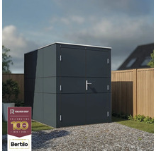 Armoire de jardin avec double porte sur un chemin de gravier