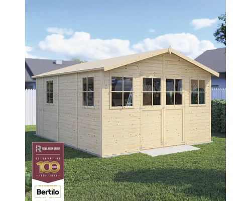 Abri de jardin en bois avec fenêtres et double porte