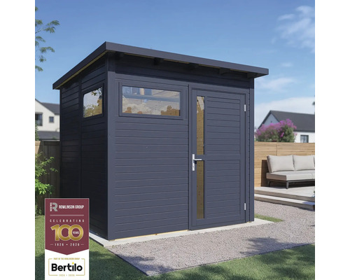 Gartenhaus Bertilo Pentus 2 inkl. Fußboden 247 x 266 cm anthrazit Modernes Gartenhaus mit Fenster und Tür