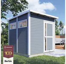 Gartenhaus aus Holz mit Fenstern und Tür