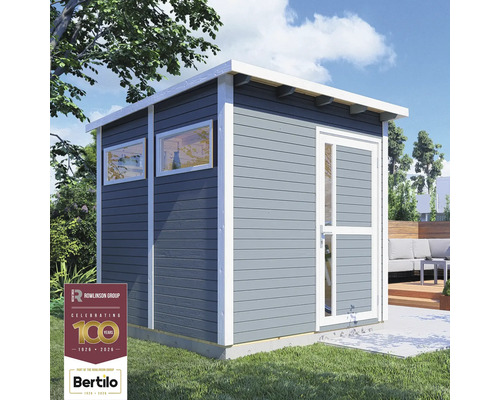 Gartenhaus Bertilo Pentus 2 inkl. Fußboden 247 x 266 cm hellgrau Gartenhaus aus Holz mit Fenstern und Tür