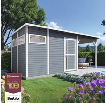 Abri de jardin avec terrasse et fenêtres