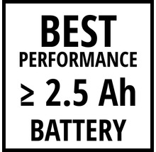 Beste Leistung, Batterie mit mehr als 2,5 Amperestunden