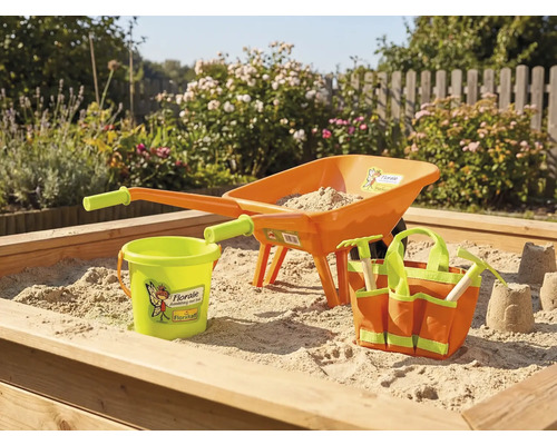 Bac à sable jouet avec brouette, seau et accessoires