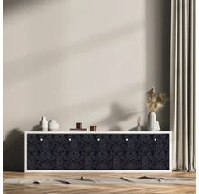 Salon avec buffet et film de meuble à motifs floraux