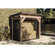 Abri à bois en bois avec bois de chauffage