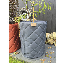 Cache-pot gris matelassé avec arbre