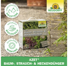 Neudorff Azet Baum-, Strauch- und HeckenDünger, 5 Kilogramm, unbedenklich für Haustiere, biologisch, zuverlässige Wirkung, Neudorff Logo.