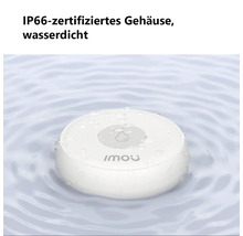 Capteur d'eau Imou blanc dans l'eau avec boîtier certifié IP66, étanche.