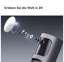 Vue éclatée du système de lentilles à plusieurs éléments d'une caméra de surveillance avec résolution 2K.