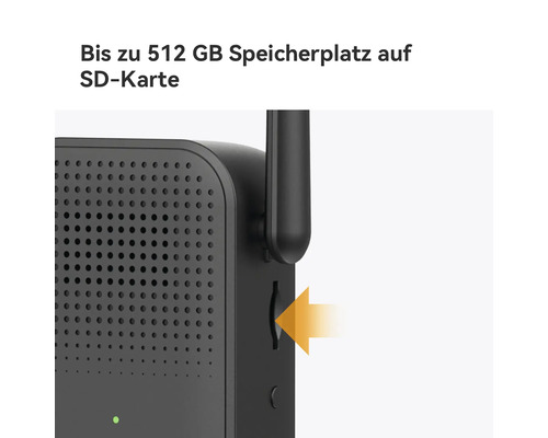 Fente pour carte SD sur un appareil noir pour jusqu'à 512 gigaoctets d'espace de stockage.