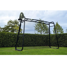 Structure de sport extérieure multifonctionnelle noire en métal EXIT Toys GetSet Monkeybar MB220 avec cage de foot et panier de basket.