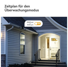 Zeitplan für den Überwachungsmodus einer Sicherheitskamera an einem Hauseingang.