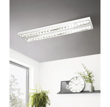 Rechteckige Rasterleuchte an der Decke montiert, funktionales Design für helle Büros und Arbeitszimmer.