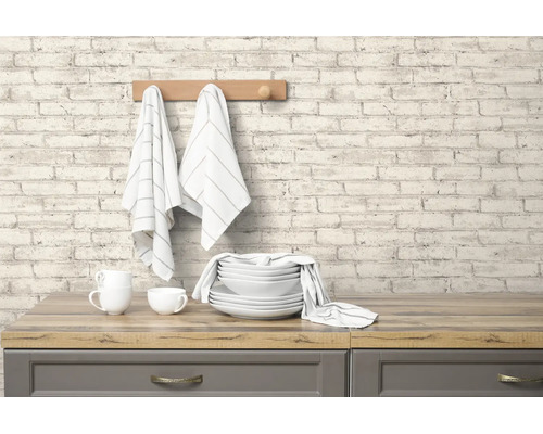 Papier peint intissé Attractive 3 aspect pierre blanc gris