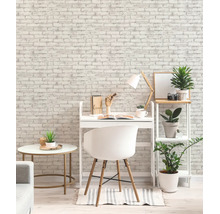 Papier peint intissé Attractive 3 aspect pierre blanc gris