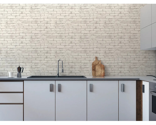 Papier peint intissé Attractive 3 aspect pierre blanc gris
