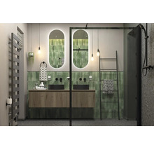 Carrelage Metro Lotus vert brillant 6 x 24 cm