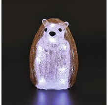 Figurine décorative LED hérisson en plastique texturé avec éclairage.