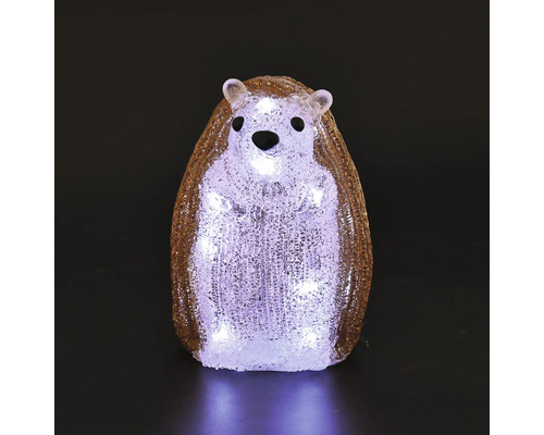 Figurine décorative LED hérisson en plastique texturé avec éclairage.