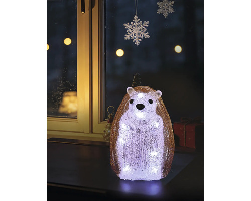 Hérisson décoratif à LED en acrylique, éclairé de l'intérieur, figurine de Noël debout pour l'intérieur et l'extérieur.