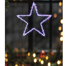 Étoile LED illuminée pour décoration de fenêtre, à cinq branches.