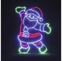 Silhouette lumineuse LED en forme de Père Noël pour l'extérieur.