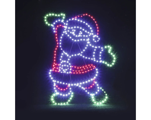 Silhouette lumineuse LED en forme de Père Noël pour l'extérieur.