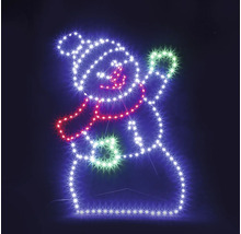 Silhouette lumineuse LED en forme d'ours en peluche avec bonnet et écharpe.