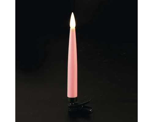 Bougie de Noël LED avec clip, rose